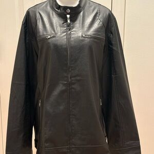 Black polyester Zip Front Jacket
